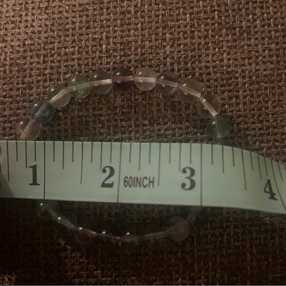 Fluorite Genuine Real Stone Stretch Beaded Bracelets Handmade Green Purple New - Picture 11 of 11